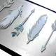 Samsung Galaxy A8 (2018) Hybrid Armor Back Cover met Feathers Print afbeelding 2