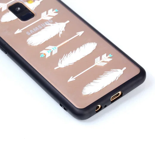Samsung Galaxy A8 (2018) Hybrid Armor Back Cover met Feathers Print afbeelding 5