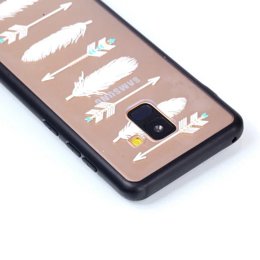 Samsung Galaxy A8 (2018) Hybrid Armor Back Cover met Feathers Print afbeelding 6