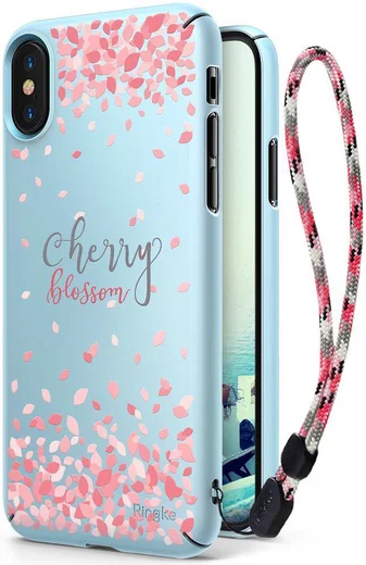 Ringke Design Slim Apple iPhone X Cherry Blossom Sky Blue afbeelding 1