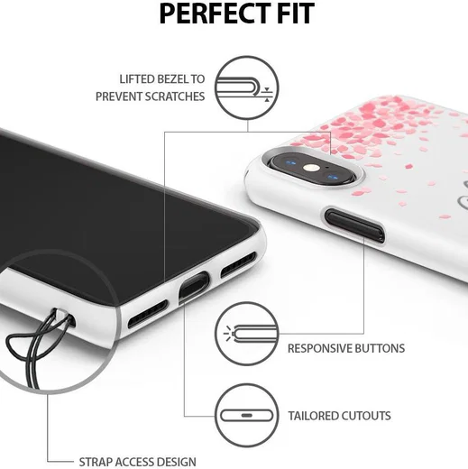 Ringke Design Slim Apple iPhone X Cherry Blossom White afbeelding 2