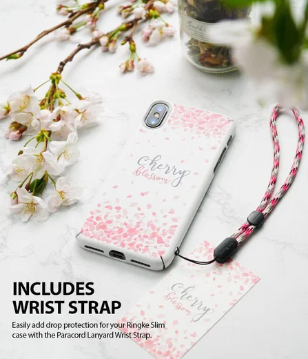 Ringke Design Slim Apple iPhone X Cherry Blossom White afbeelding 4