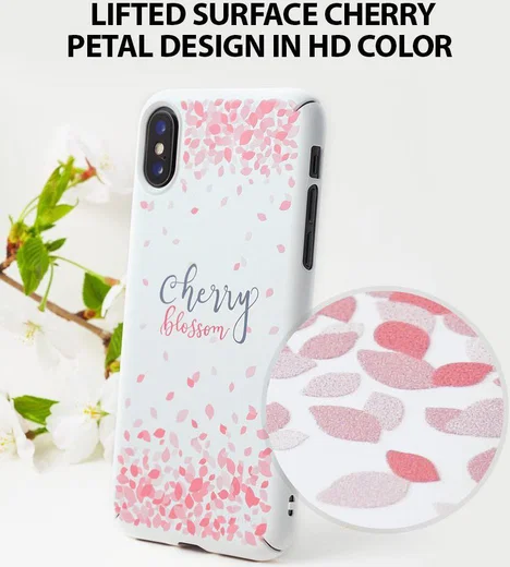 Ringke Design Slim Apple iPhone X Cherry Blossom White afbeelding 5