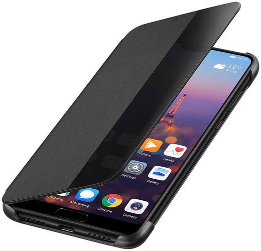 Huawei P20 Originele Flip Cover Zwart afbeelding 1