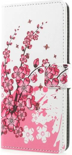 Samsung Galaxy A8 2018 Wallet Case Hoesje met Print bloesems afbeelding 7