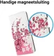Samsung Galaxy A8 2018 Wallet Case Hoesje met Print bloesems afbeelding 3