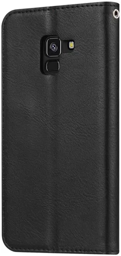 Samsung Galaxy A8 (2018) Luxe Portemonnee Hoesje Zwart afbeelding 4