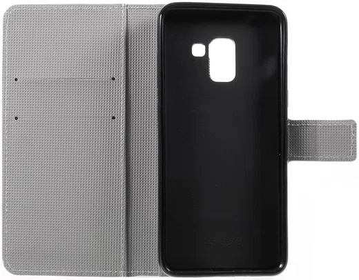 Samsung Galaxy A8 2018 Wallet Case Hoesje met print lotus afbeelding 10