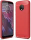 Motorola Moto G6 Plus Geborsteld TPU Hoesje Rood afbeelding 1