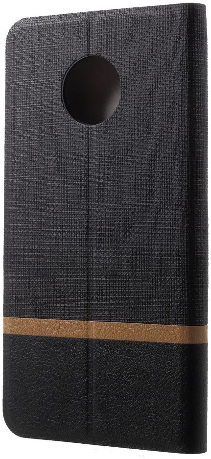 Motorola Moto G6 Play Cross Pattern Wallet Hoesje Hoesje Zwart afbeelding 3