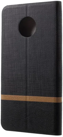 Motorola Moto G6 Play Cross Pattern Wallet Hoesje Hoesje Zwart afbeelding 3