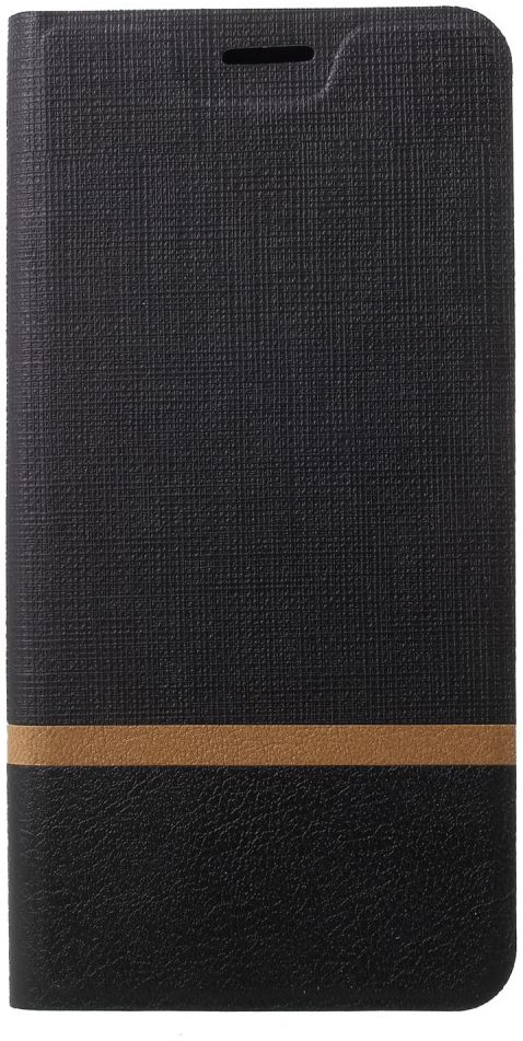 Motorola Moto G6 Play Cross Pattern Wallet Hoesje Hoesje Zwart afbeelding 1