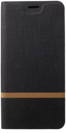Motorola Moto G6 Play Cross Pattern Wallet Hoesje Hoesje Zwart afbeelding 1
