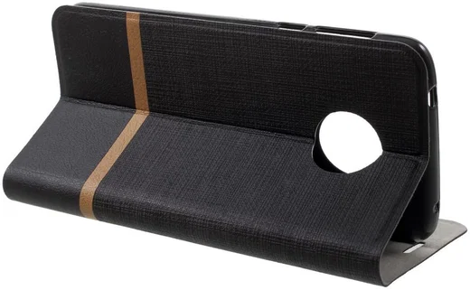 Motorola Moto G6 Play Cross Pattern Wallet Hoesje Hoesje Zwart afbeelding 4