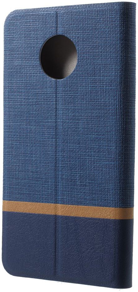 Motorola Moto G6 Play Cross Pattern Wallet Hoesje Hoesje Blue afbeelding 2