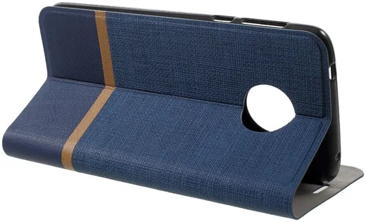 Motorola Moto G6 Play Cross Pattern Wallet Hoesje Hoesje Blue afbeelding 4
