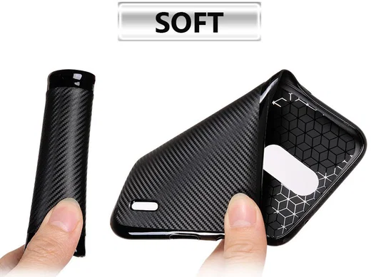 LG K10 2017 TPU Hoesje Carbon Zwart afbeelding 3