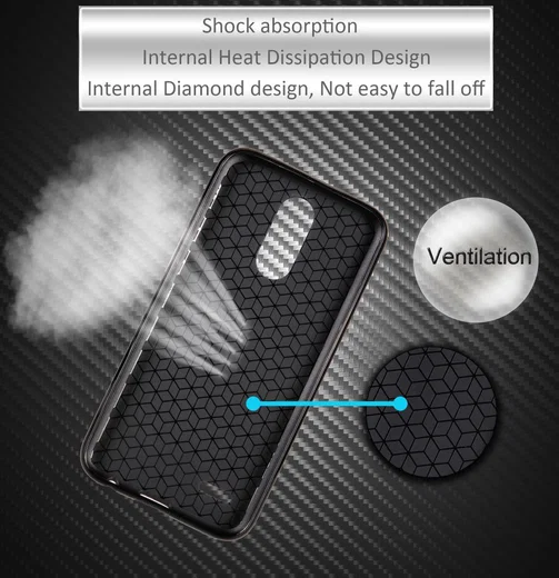 LG K10 2017 TPU Hoesje Carbon Zwart afbeelding 5