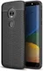 Motorola Moto E5 Hoesje TPU met Lederen Textuur Zwart afbeelding 1
