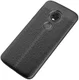 Motorola Moto E5 Hoesje TPU met Lederen Textuur Zwart afbeelding 2