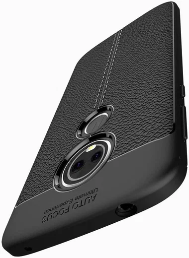 Motorola Moto E5 Hoesje TPU met Lederen Textuur Zwart afbeelding 10