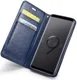 Samsung Galaxy S9 Lederen Portemonnee Hoesje met Lanyard Blauw afbeelding 1