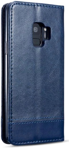 Samsung Galaxy S9 Lederen Portemonnee Hoesje met Lanyard Blauw afbeelding 10