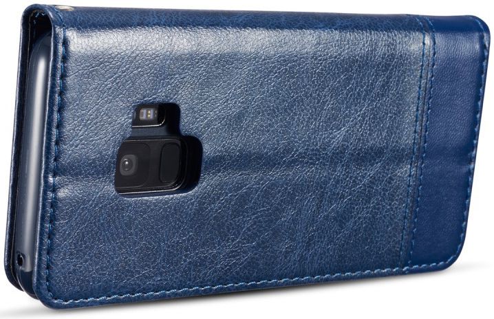 Samsung Galaxy S9 Lederen Portemonnee Hoesje met Lanyard Blauw afbeelding 11