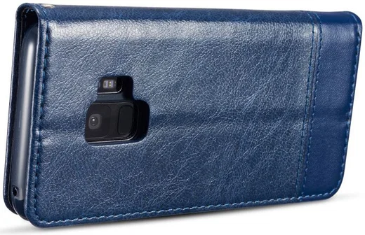 Samsung Galaxy S9 Lederen Portemonnee Hoesje met Lanyard Blauw afbeelding 11