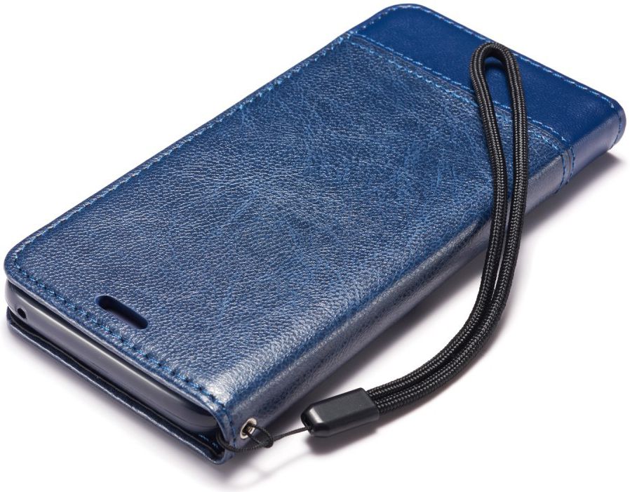 Samsung Galaxy S9 Lederen Portemonnee Hoesje met Lanyard Blauw afbeelding 12