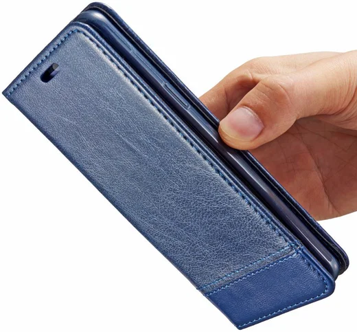 Samsung Galaxy S9 Lederen Portemonnee Hoesje met Lanyard Blauw afbeelding 5