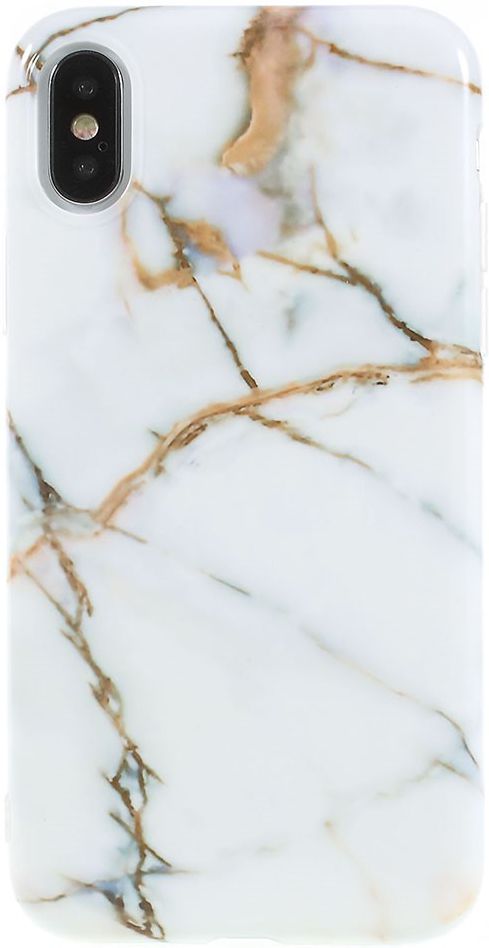 iPhone X Marmer Design TPU Hoesje Goud afbeelding 1