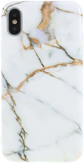 iPhone X Marmer Design TPU Hoesje Goud afbeelding 1