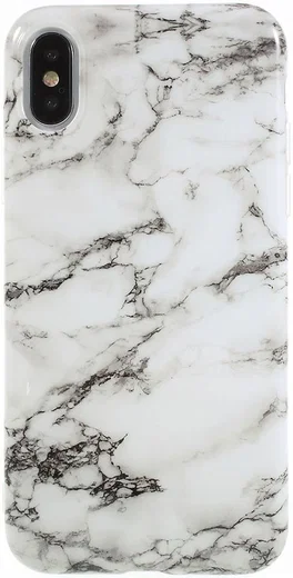 iPhone X Marmer Design TPU Hoesje Wit afbeelding 1