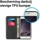Apple iPhone 8 / 7 Hoesje Premium Book Case Kunst Leer Zwart afbeelding 4