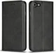 Apple iPhone 8 / 7 Hoesje Premium Book Case Kunst Leer Zwart afbeelding 2