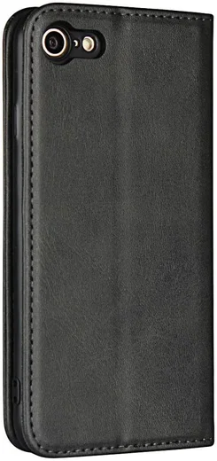 Apple iPhone 8 / 7 Hoesje Premium Book Case Kunst Leer Zwart afbeelding 9