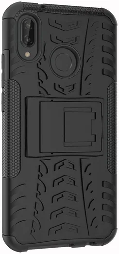Huawei P20 Lite Robuust Hybride Hoesje Zwart afbeelding 6