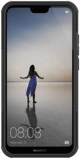 Huawei P20 Lite Robuust Hybride Hoesje Zwart afbeelding 8