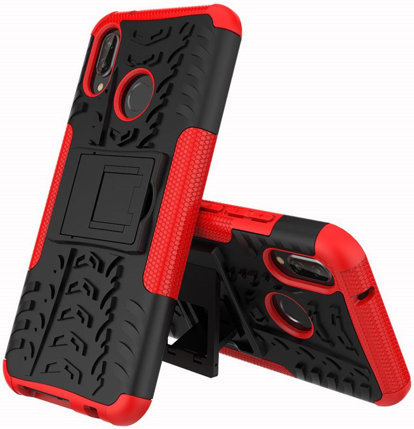 Huawei P20 Lite Robuust Hybride Hoesje Rood afbeelding 1