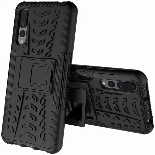 Huawei P20 Pro Robuust Hybride Hoesje Zwart afbeelding 1