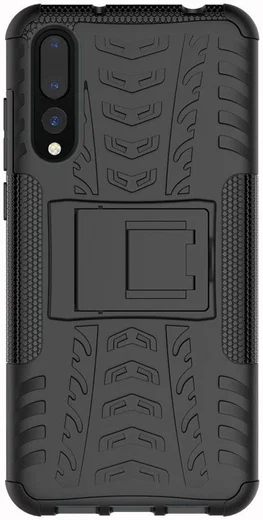 Huawei P20 Pro Robuust Hybride Hoesje Zwart afbeelding 7