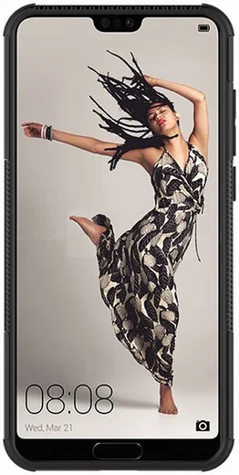 Huawei P20 Pro Robuust Hybride Hoesje Zwart afbeelding 8