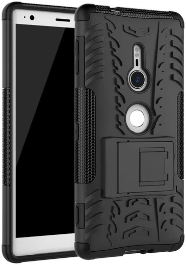 Sony Xperia XZ2 Hybride Hoesje met Kickstand Zwart afbeelding 1