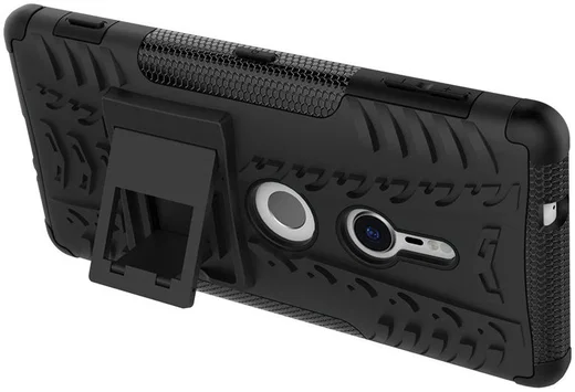 Sony Xperia XZ2 Hybride Hoesje met Kickstand Zwart afbeelding 2