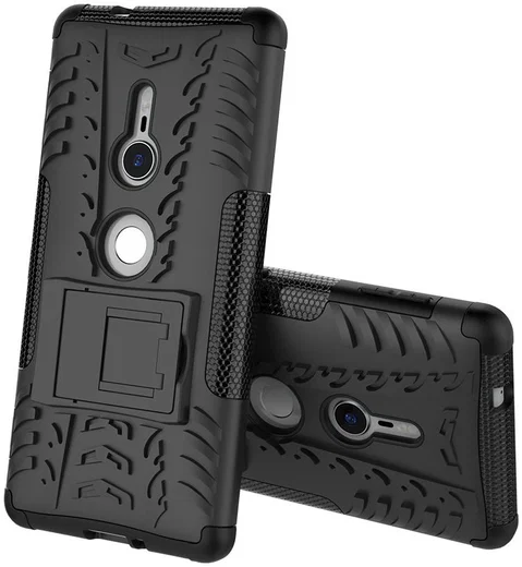 Sony Xperia XZ2 Hybride Hoesje met Kickstand Zwart afbeelding 3