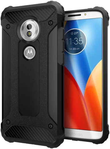 Motorola Moto G6 Play Hybride Hoesje Zwart afbeelding 1