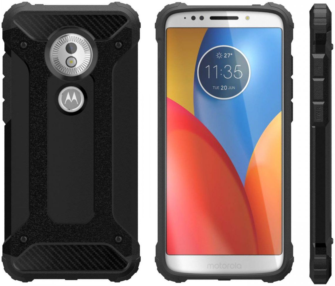 Motorola Moto G6 Play Hybride Hoesje Zwart afbeelding 2
