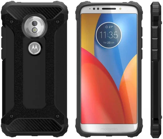Motorola Moto G6 Play Hybride Hoesje Zwart afbeelding 2