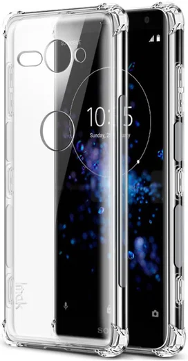 IMAK Sony Xperia XZ2 Compact Hoesje met Screenprotector Transparant afbeelding 2